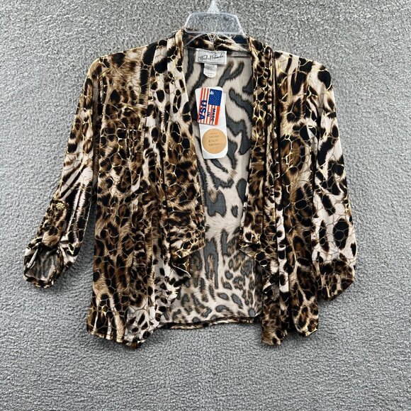 Metallic Animal Print Cardigan Small Glam Mob Wife Statement Cocktail Party‎ NWT - Picture 1 of 10